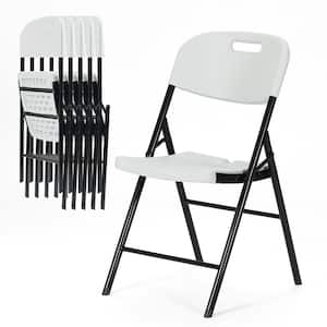 Durable Sturdy Plastic Folding Chair 650lb Capacity for Event Office Wedding Party Picnic Kitchen Dining,White,Set of 6