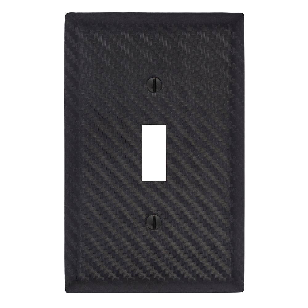 Black Stamped Steel Single Toggle Wall Plate