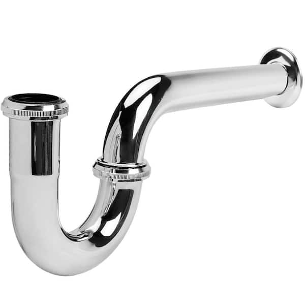 1-1/4 in. Premium Stainless Steel P-Trap Bathroom Basin Sink Waste Trap in Chrome