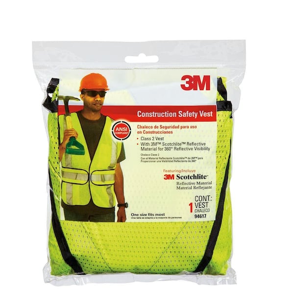 3M ANSI Class 2 Mesh Safety Vest High Visibility Yellow XL X-Large Pack of 10 