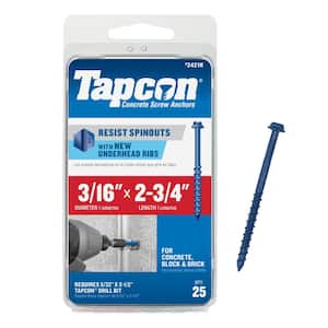 3/16 in. x 2-3/4 in. Hex-Washer-Head Concrete Anchors (25-Pack)
