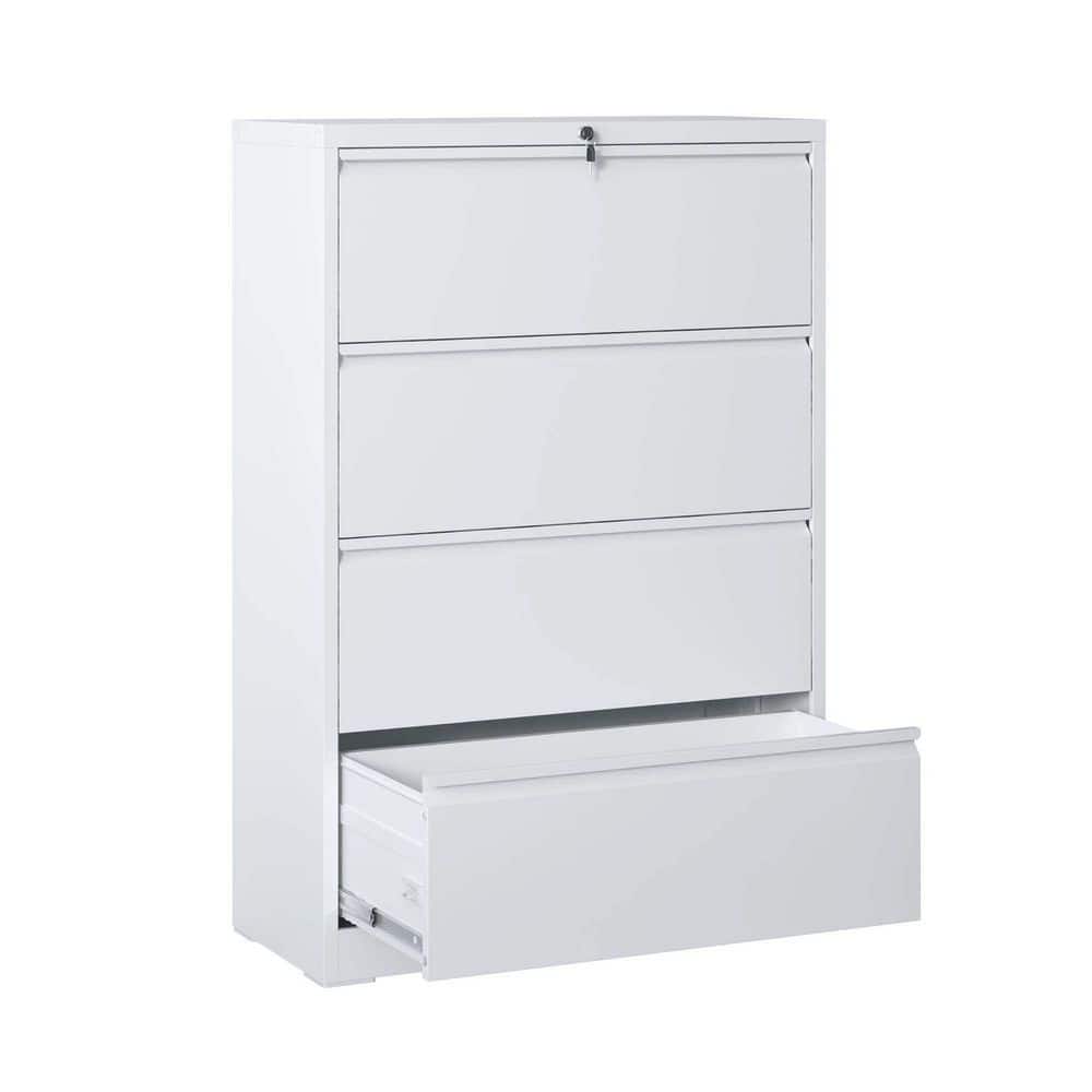 15.75 in. W 4 Drawer Metal File Cabinet with Lock, White Filing Cabinets, Tool Chests price history on PriceWatchPro