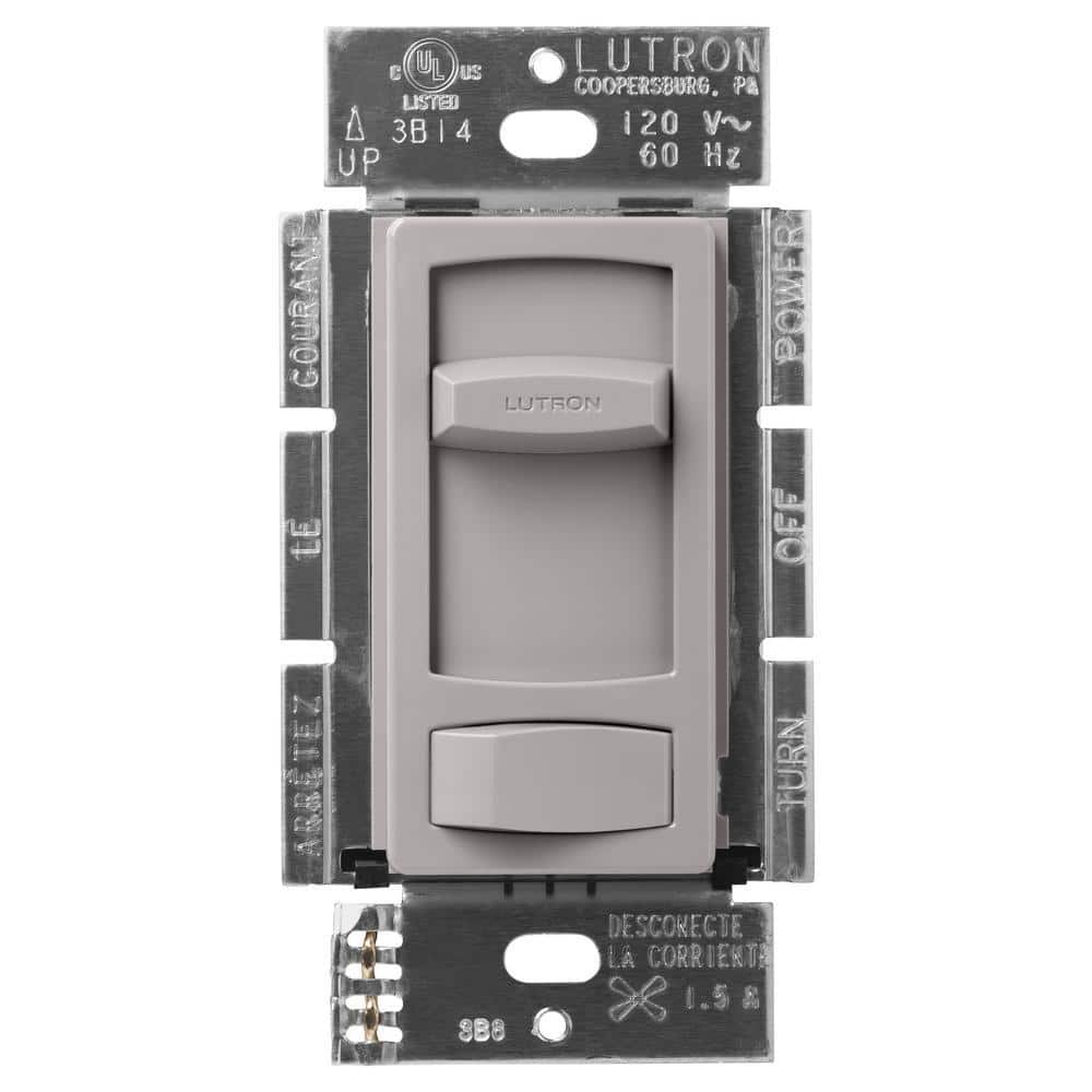 Lutron Skylark Contour Fan Control, Quiet 3Speed, 1.5Amp/SinglePole or 3Way, Gray (CTFSQF