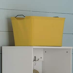 19.5 in. x 11 in. Yellow Wire Framed Fabric Bin