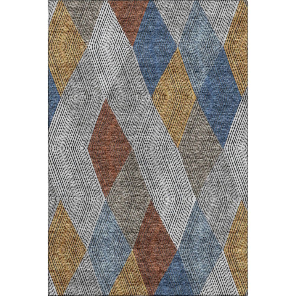 Mayfield Premium Machine Washable Abstract AMF962 Gray 5 ft. x 7 ft. 6 in. Area Rug price history on PriceWatchPro