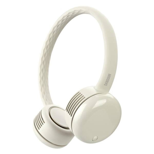 DANSOON Bladeless 1.5 in. 3 Speeds Rechargeable Personal Fan with Flexible Silicone Neckband in Cream White