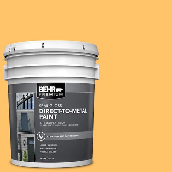 BEHR PREMIUM 5 gal. #PPU6-06 Honey Locust Semi-Gloss Direct to Metal Interior/Exterior Paint