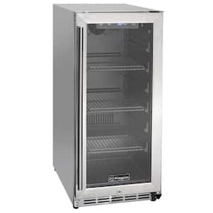 24 in. Single Zone Outdoor Beverage Cooler in Stainless Steel with Glass Door