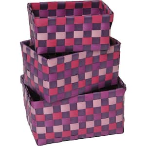 4.2 in. H x 5.3 in. W x 7.8 in. D Purple Plastic Cube Storage Bin