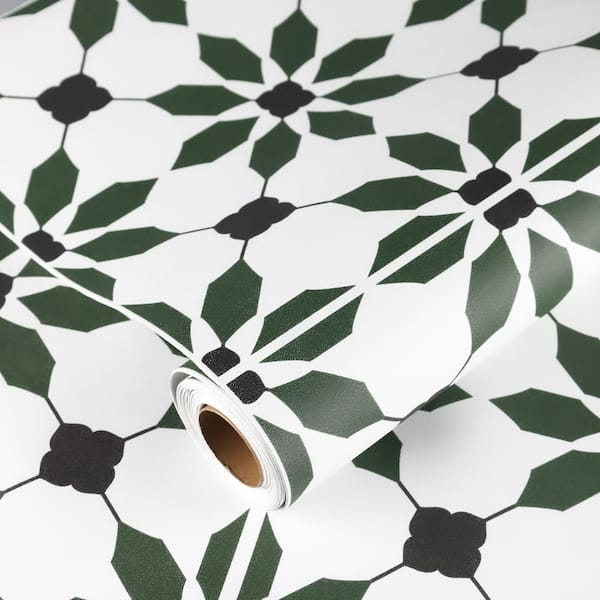12 in. x 120 in. x 0.04 in. Dark Green Peel and Stick Vinyl Backsplash Roll, Self-Adhesive Roll (1-Pack)