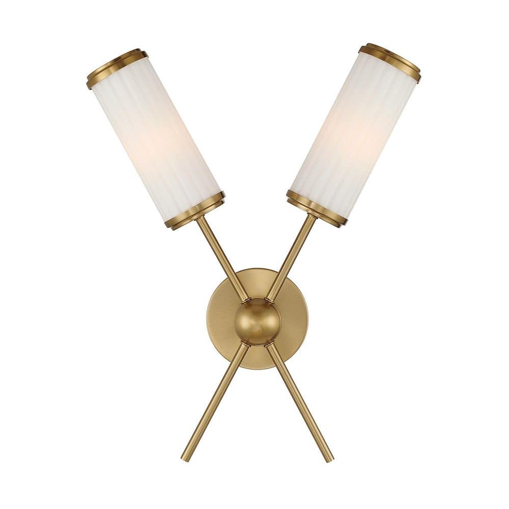 Denison by Dann Foley 15.75 in. W x 20 in. H 2-Light Warm Brass Mid-Century Modern Wall Sconce price history on PriceWatchPro
