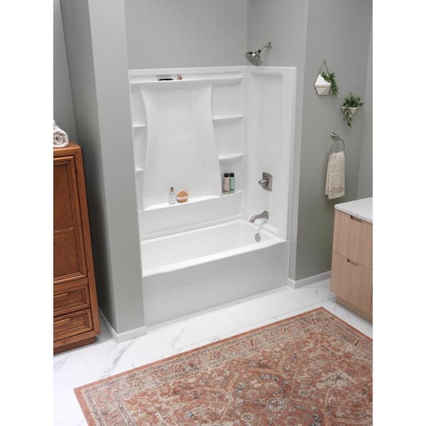 Classic 500 60 in. x 30 in. Alcove Deep Soaking Bathtub with Right Drain in High Gloss White