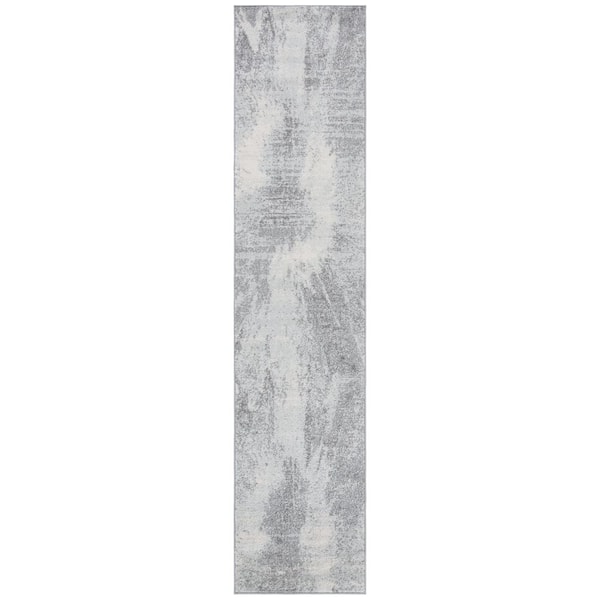 Tulum 2 ft. x 8 ft. Ivory/Gray Rustic Sunburst Runner Rug