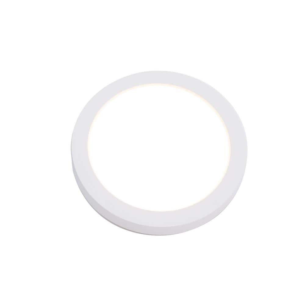 Sleek Edge-Lit 5'' White LED Flush Mount for Indoor/Outdoor