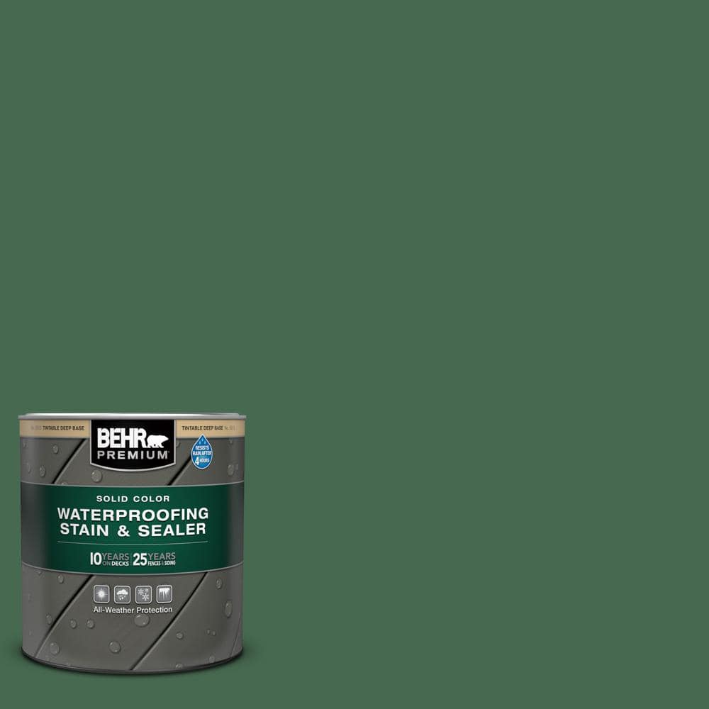 BEHR DECKplus 1 gal. #M410-7 Perennial Green Solid Color Waterproofing  Exterior Wood Stain 21301 - The Home Depot