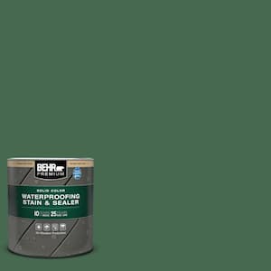 1 qt. #M410-7 Perennial Green Solid Color Waterproofing Exterior Wood Stain and Sealer