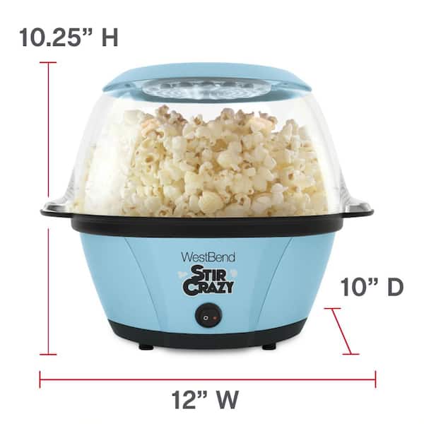 West Bend 850-Watt 6 oz. Blue Stir Crazy Stirring Oil Popcorn