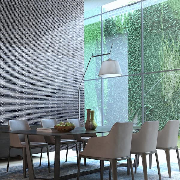 Mirage Gray 11 in. x 11.75 in. Interlocking Glass Mosaic Wall Tile (13.46 sq. ft./Case)