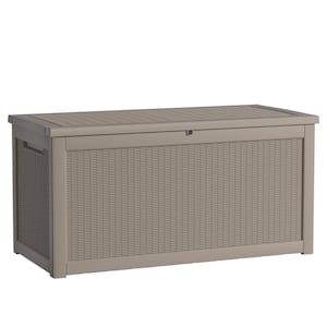 260 Gal. Waterproof Outdoor Resin Storage Deck Box, Large Lockable Capacity, Versatile Deck Storage Bench