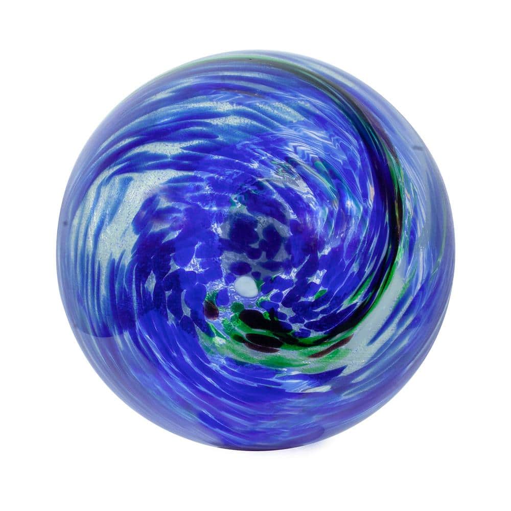 Echo Valley 10" Cobalt Blue Swirl Hand Blown Glass Gazing Ball