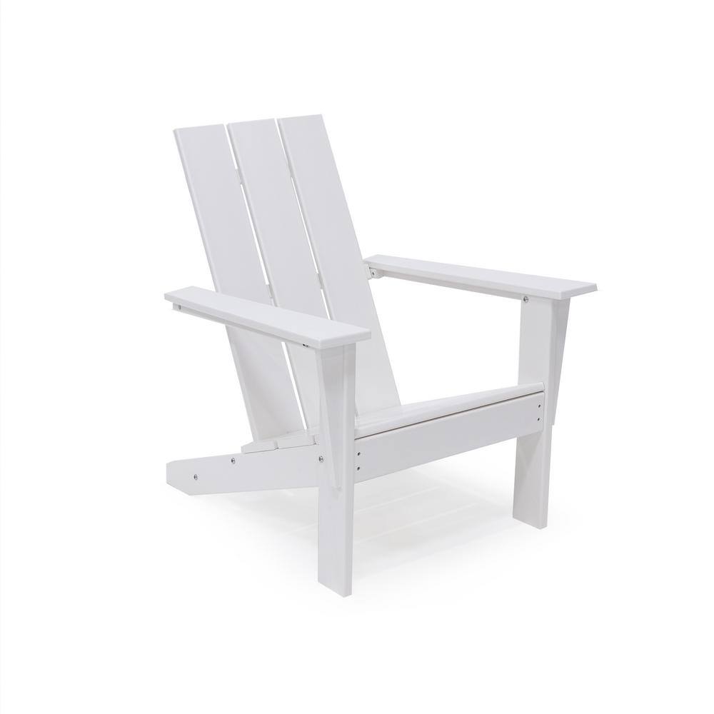 Arcadia White HDPE Outdoor Adirondack Chair Set