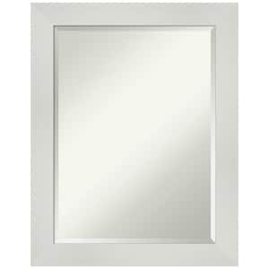 Medium Rectangle Glossy White Beveled Glass Modern Mirror (28.25 in. H x 22.25 in. W)