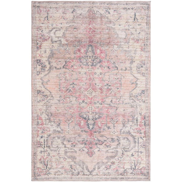 Unique Loom Nostalgia Meknes Beige Pink 6 ft. x 9 ft. Machine Washable Area  Rug 3177733 - The Home Depot