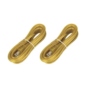 8 Feet Gold Lamp Cord Set with Molded Polarized Plug (2-Pack)