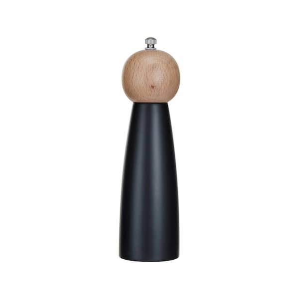 Storied Home Black Natural Tall 2-Tone Rubberwood Salt and Pepper Mill