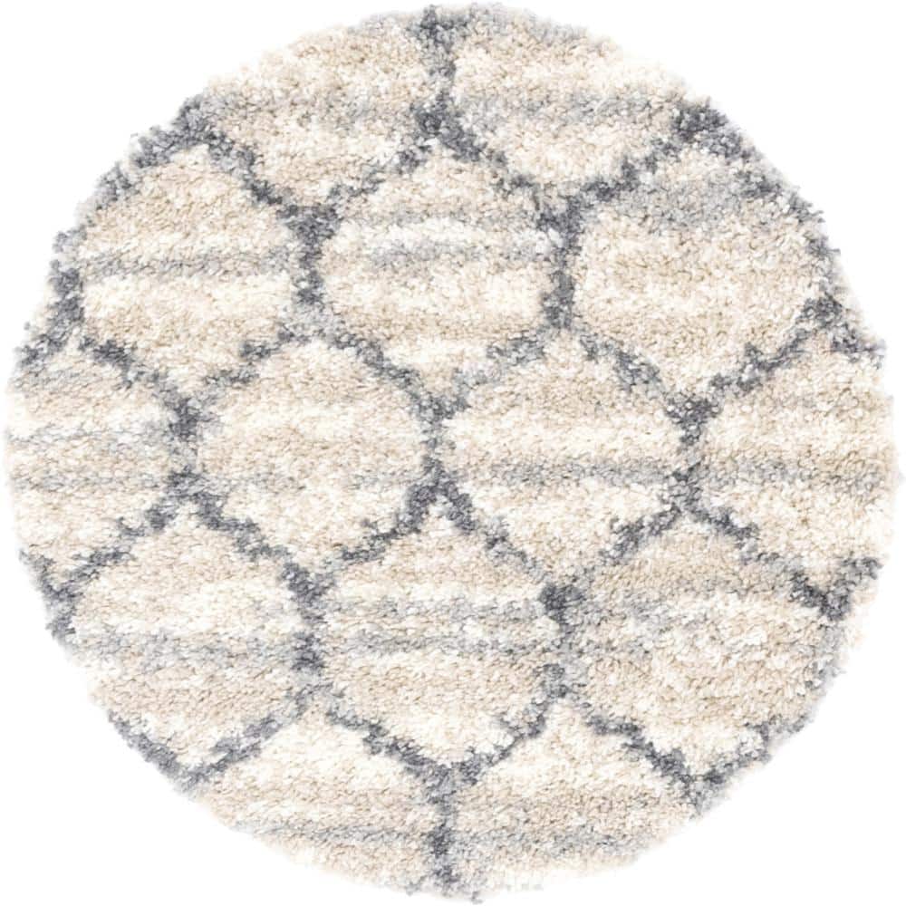 Hygge Shag Trellis Beige 3 ft. 3 in. x 3 ft. 3 in. Round Rug price history on PriceWatchPro