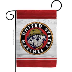 13 in. x 18.5 in. Marine Bulldog Garden Double-Sided Armed Forces Decorative Vertical Flags