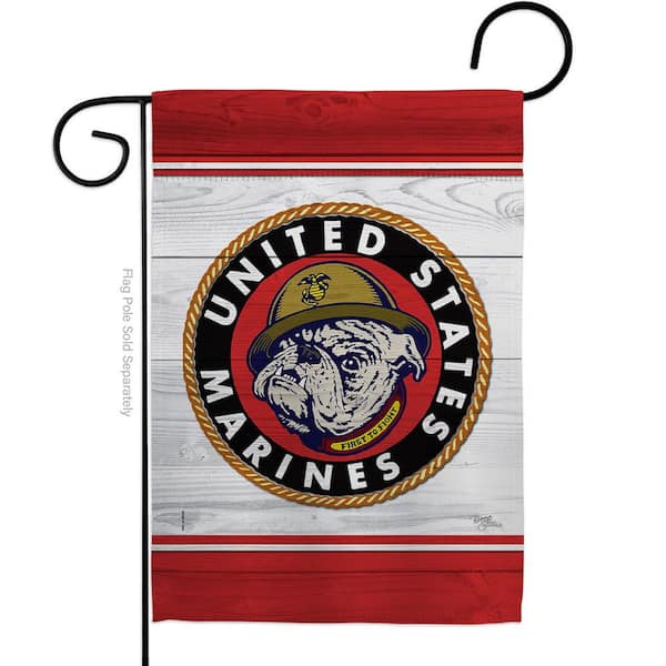 Breeze Decor 13 in. x 18.5 in. Marine Bulldog Garden Double-Sided Armed Forces Decorative Vertical Flags