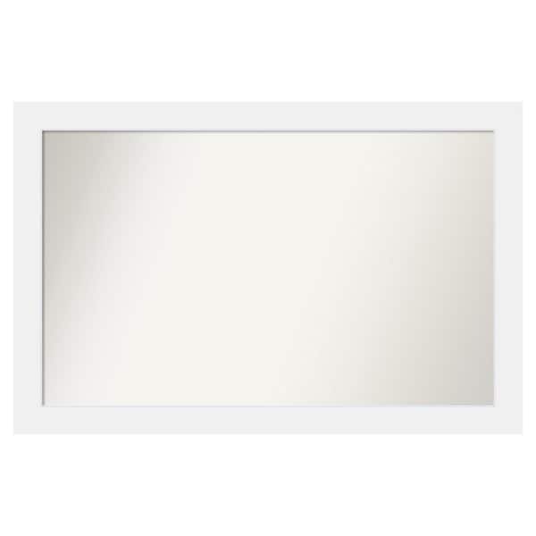 Amanti Art Corvino White 49 in. x 32 in. Custom Non-Beveled Matte Wood Framed Bathroom Vanity Wall Mirror