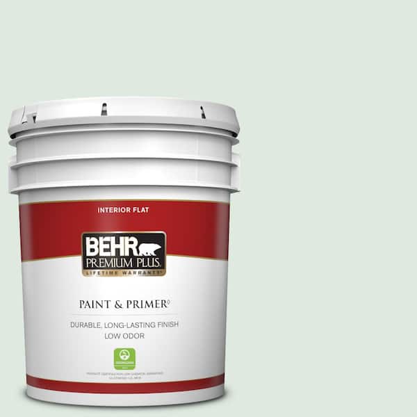 BEHR PREMIUM PLUS 5 gal. #470E-2 Water Mark Flat Low Odor Interior Paint & Primer