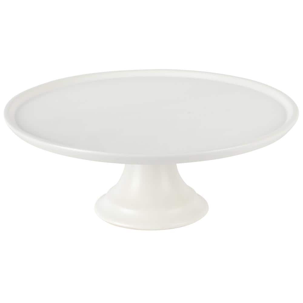 MARTHA STEWART Everyday Garber Single-Tier White 10.5 in. Cake Stand ...