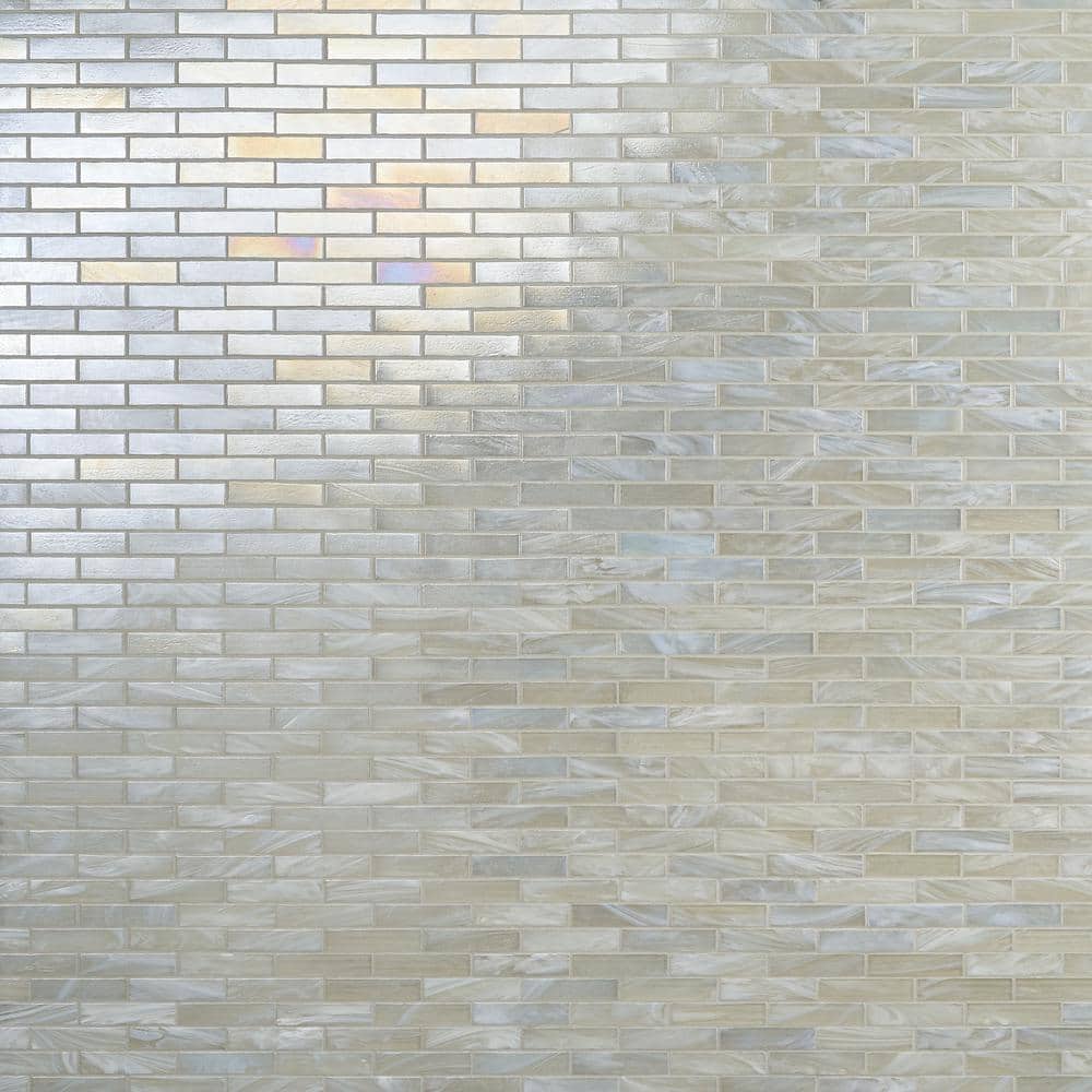 Amber Pearl White 12.59 in. x 12.67 in. Polished Glass Wall Mosaic Tile (1.1 sq. ft./Each) price history on PriceWatchPro