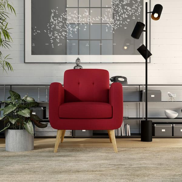 Handy Living Kingston Cherry Red, Red Living Room Chair