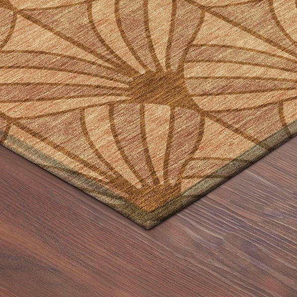 Chantille Machine Washable Indoor/Outdoor Abstract ACN2426 Paprika 2 ft. x 3 ft. Accent Rug