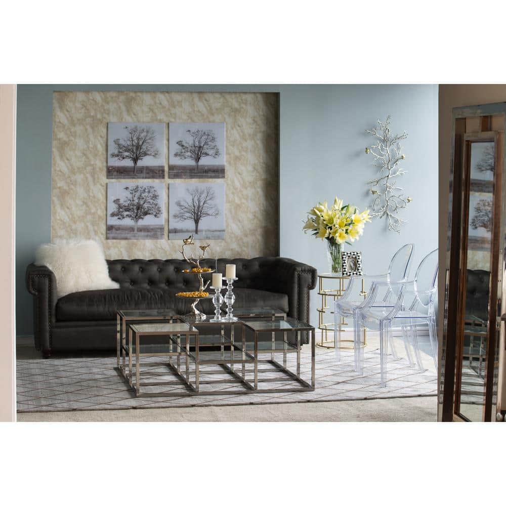 Silver Branch Wall Sculpture with Gold Birds