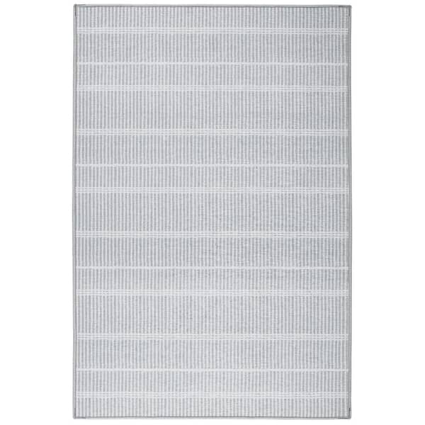 DASH & ALBERT Samson Machine Washable Grey 4 ft. x 6 ft. Indoor Area Rug