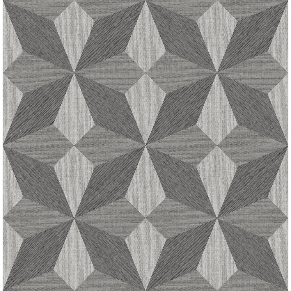 Decorline Valiant Grey Faux Grasscloth Mosaic Grey Paper Strippable ...