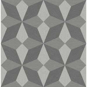 Valiant Grey Faux Grasscloth Mosaic Grey Wallpaper Sample