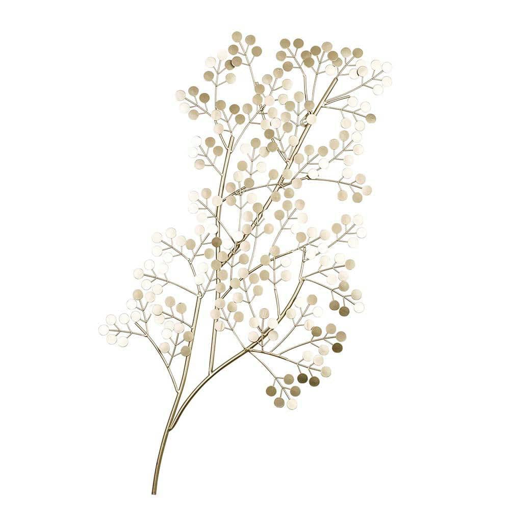 Gold Metal Tree Branch Outdoor Wall Art Decor