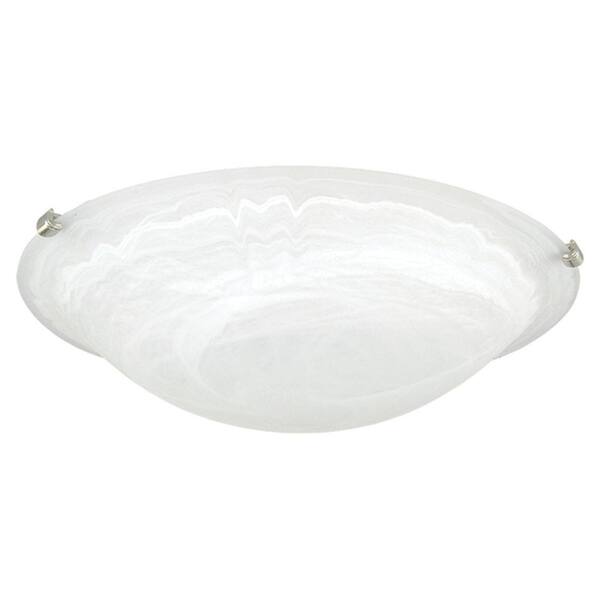 Yosemite Home Decor 2-Light White Flushmount with White Marble Glass Shade