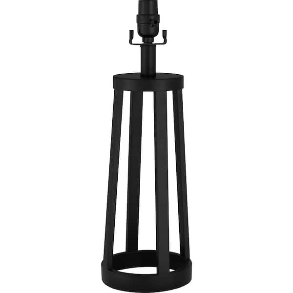 Hampton Bay Mix and Match 19 in. H Matte Black Metal Table Lamp Base - Title 20 Compliant