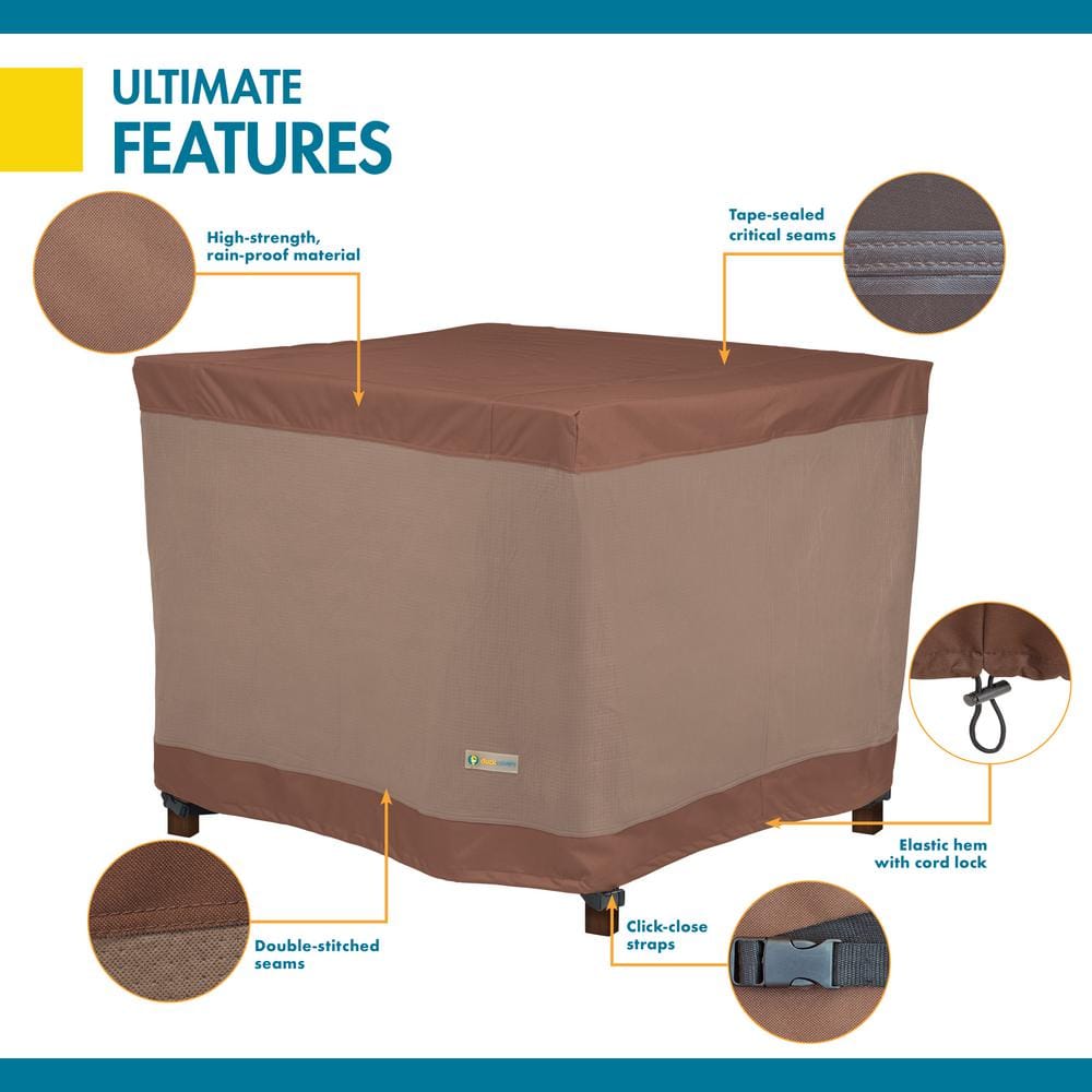 Beige and Mocha 60 Inch Waterproof Square Table Cover