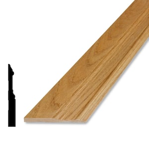 5/8 in. D x 5-1/4 in. W x 96 in. L Oak Wood Baseboard Moulding Pack (4-Pack)