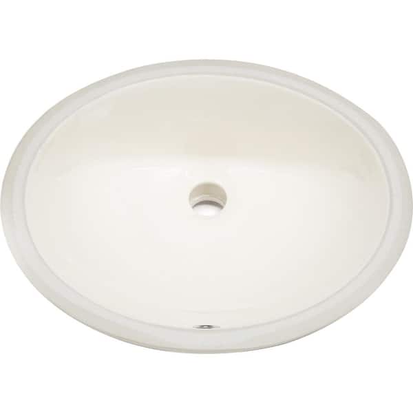 Unbranded 19.5 in. x 16.25 in. Ceramic Undermount Bathroom Sink in Biscuit CUPC