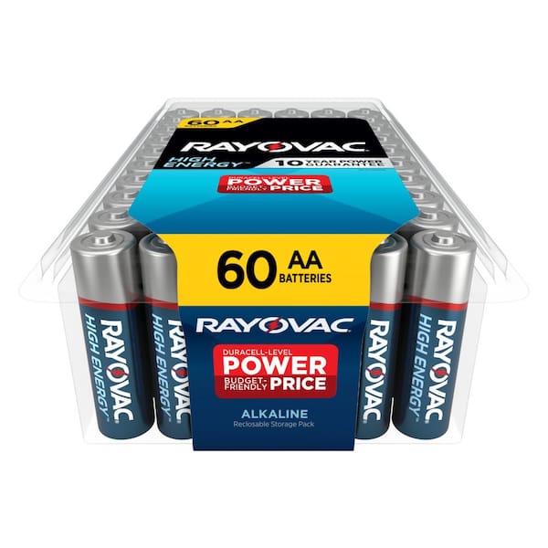 Rayovac High Energy AA Batteries (60-Pack), Double A Alkaline Batteries