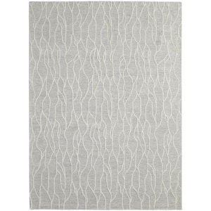 10 X 13 Taupe and Ivory Abstract Area Rug